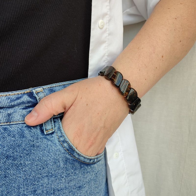 Браслет "Змейка" янтарь