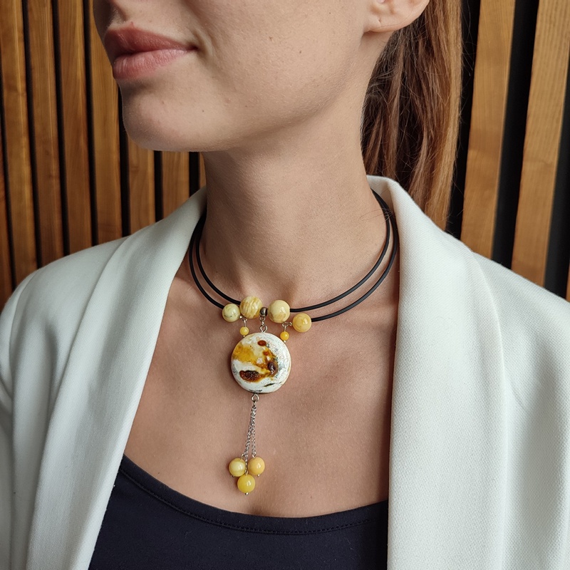 Колье "Космос" Янтарь