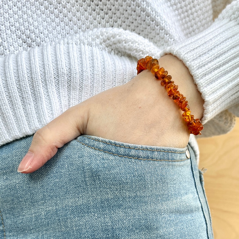 Браслет "Галька" янтарь