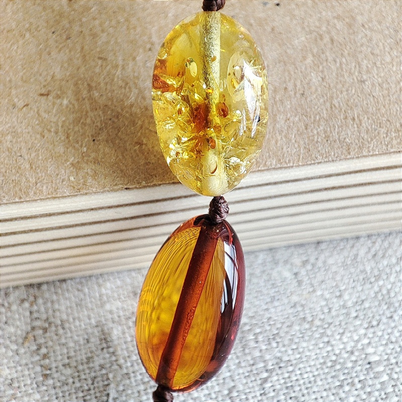 Бусы "Слива" из янтаря