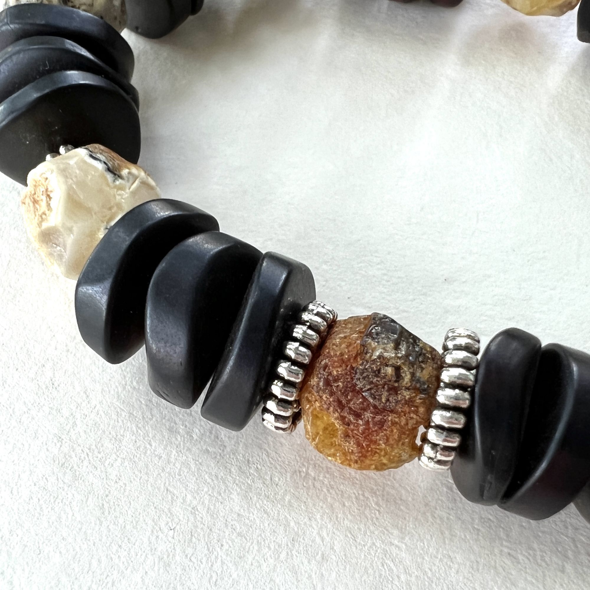 Браслет "Диск-волна" янтарь