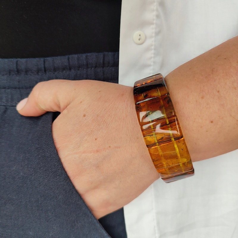 Браслет "Пластина" янтарь
