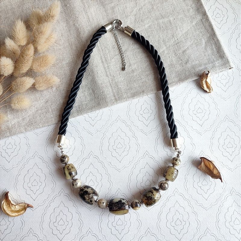 Колье "Бочка" Янтарь