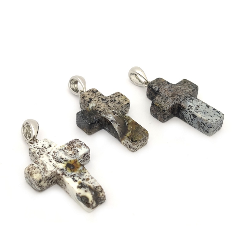 Крестик Янтарь Посеребрение 40430405100