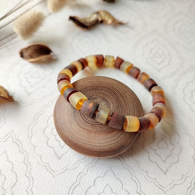 Браслет "Пеньки" янтарь