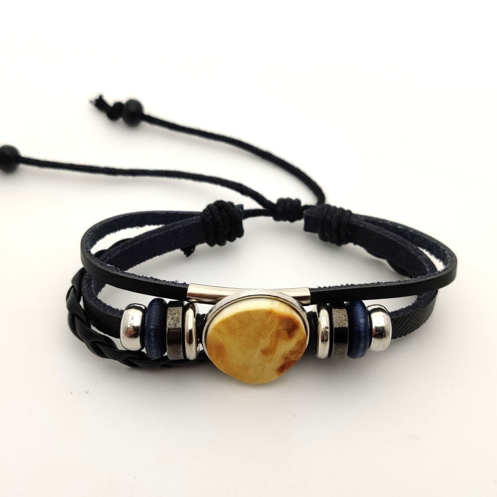 Браслет с янтар. камнем