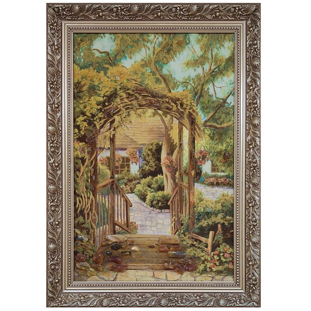 Картина "Родной двор" Янтарь