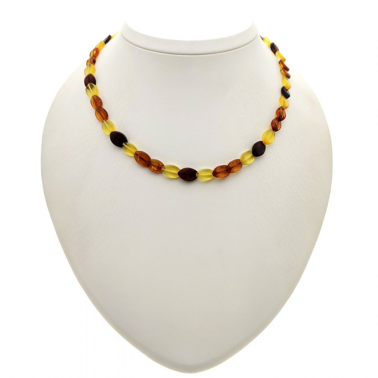 Бусы "Лодочка" из янтаря