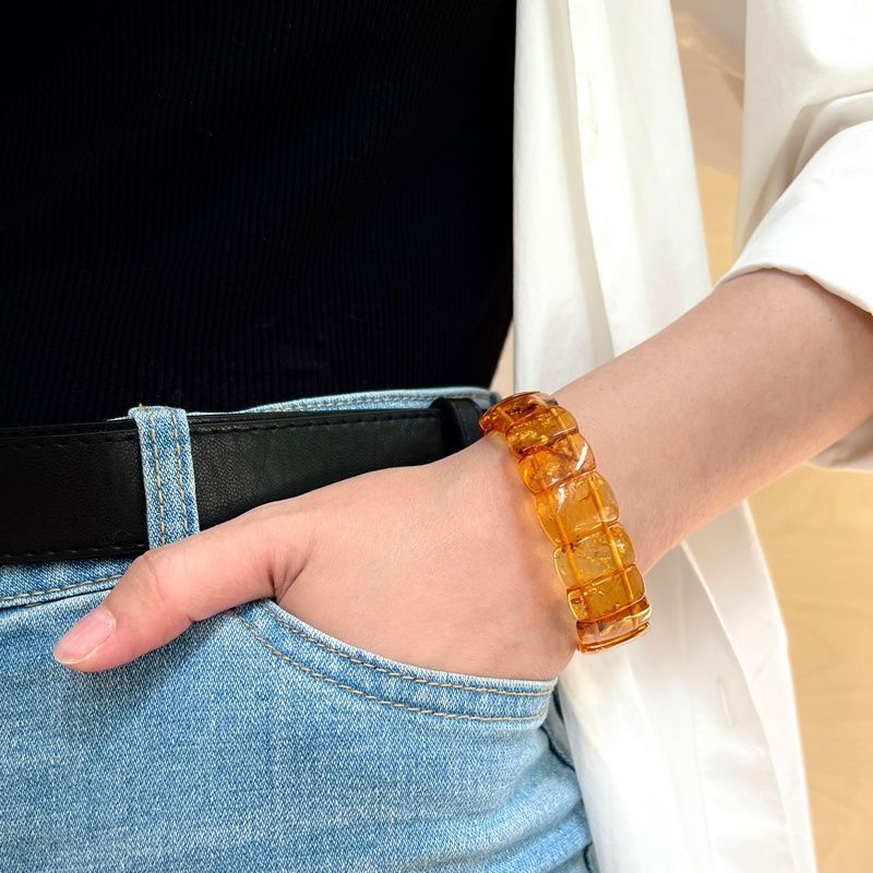 Браслет "Пластина" Янтарь