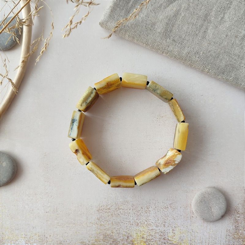 Браслет "Квадрат", янтарь