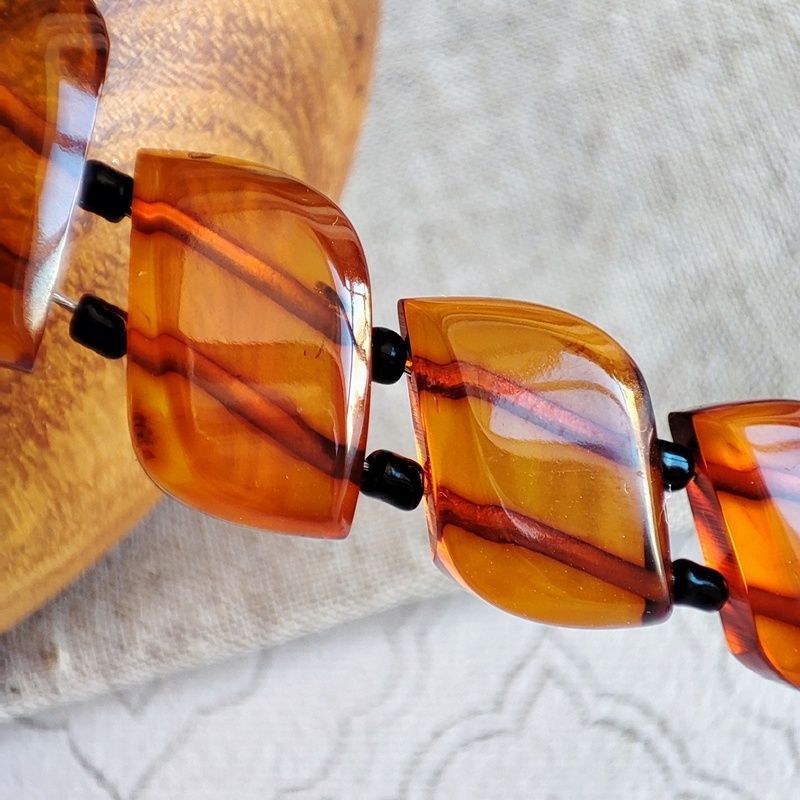 Колье "Змейка" Янтарь