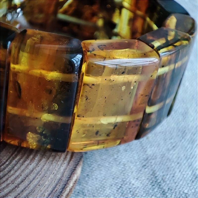 Браслет "Пластина" янтарь