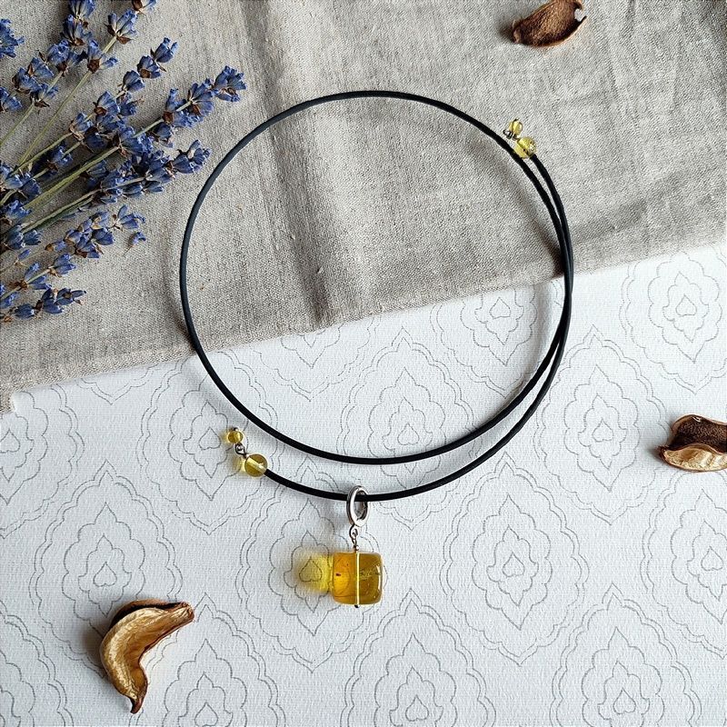 Колье Янтарь Инклюз