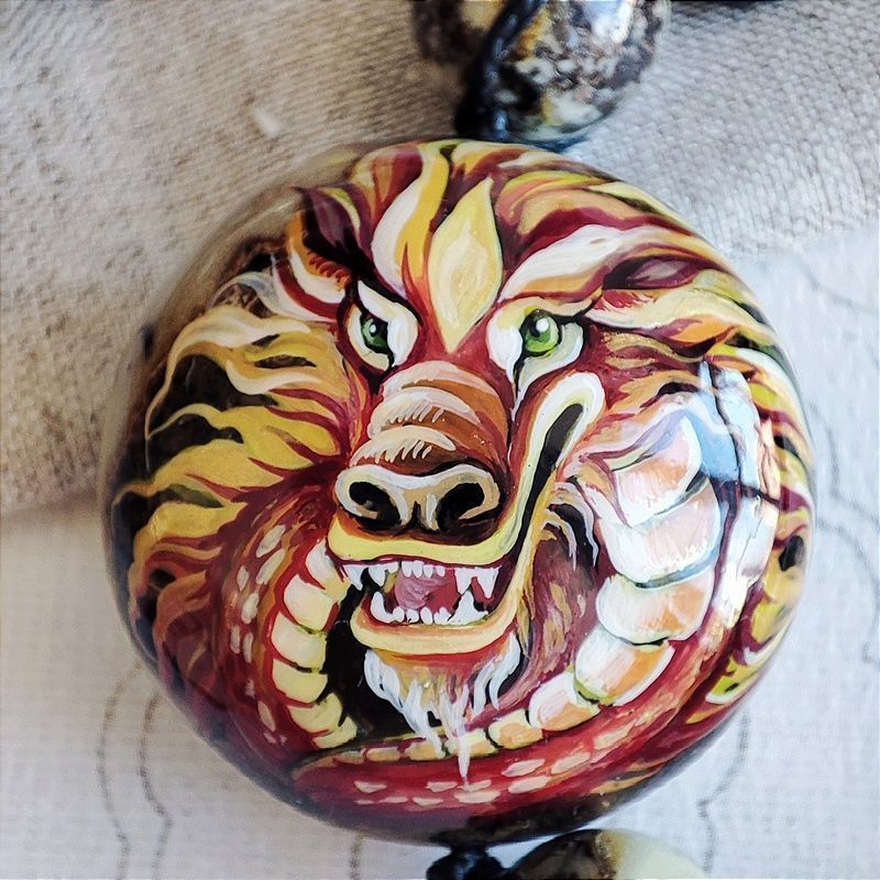 Браслет "Дракон" янтарь