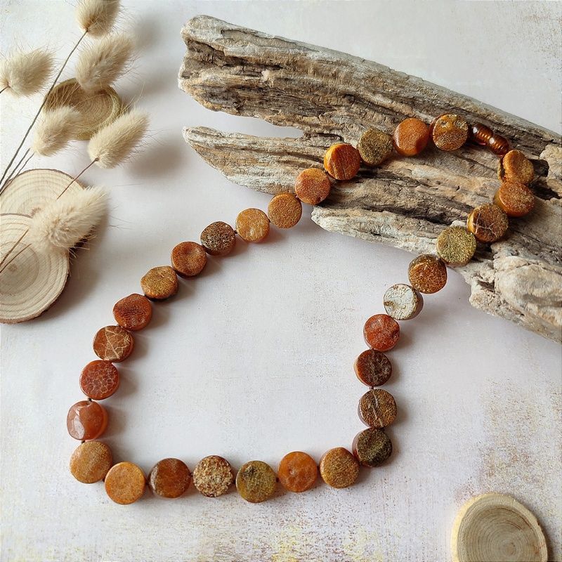 Бусы "Таблетка" из янтаря