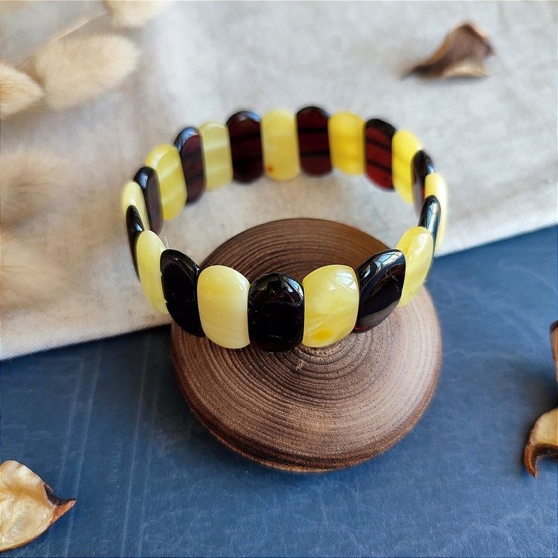 Браслет "Пластина" янтарь