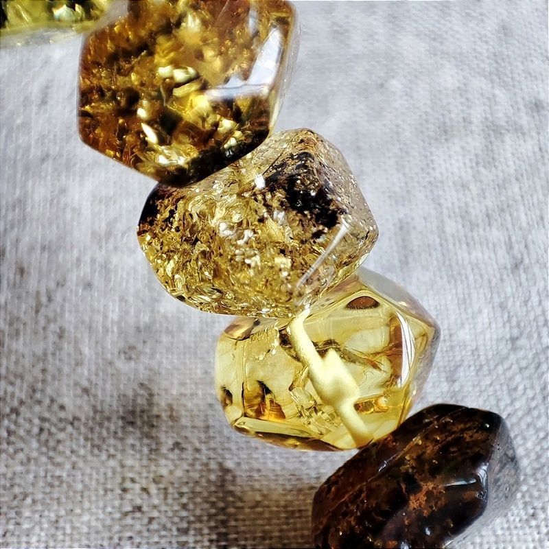 Браслет "Граненка" янтарь