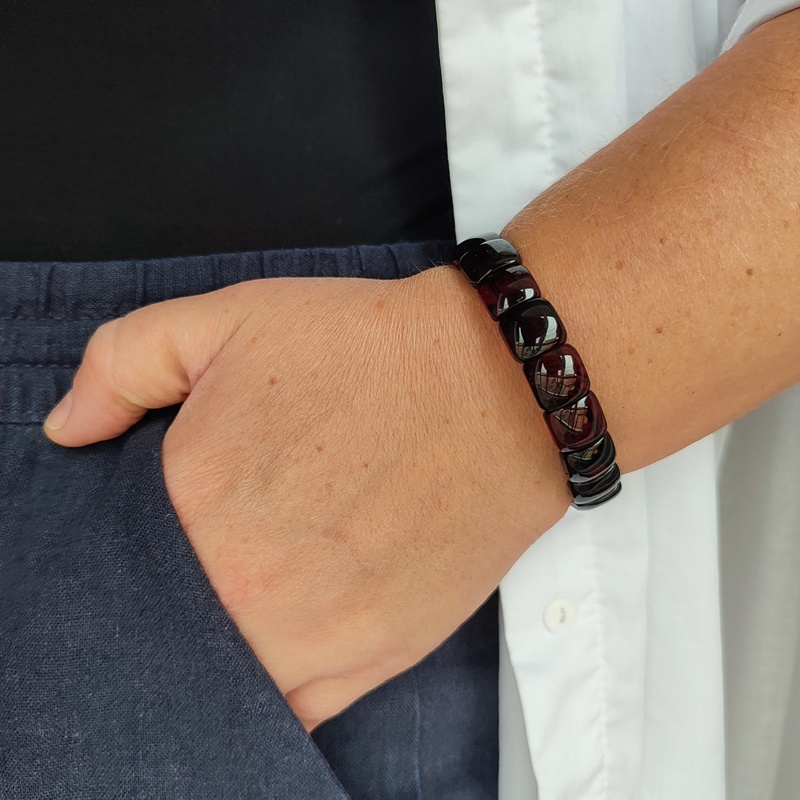 Браслет пластина янтарь 3001109515 (5)