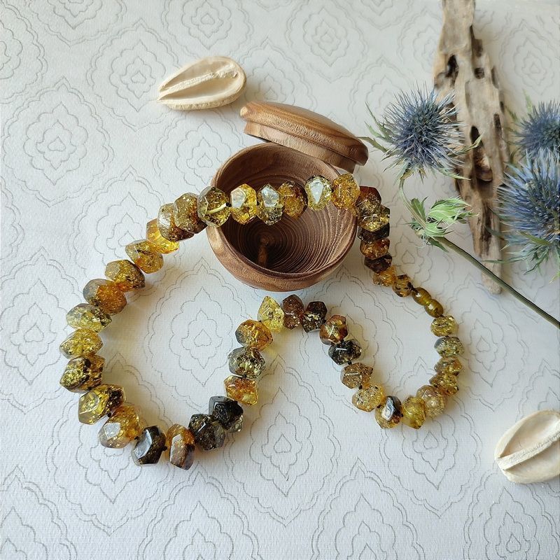 Бусы "Граненка" янтарь