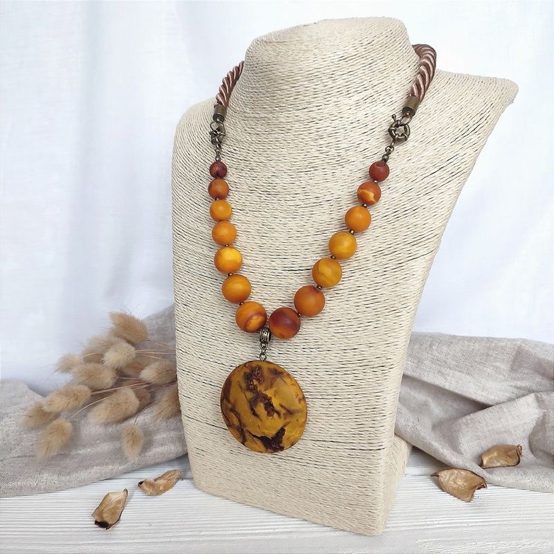 Колье "Осень" Янтарь