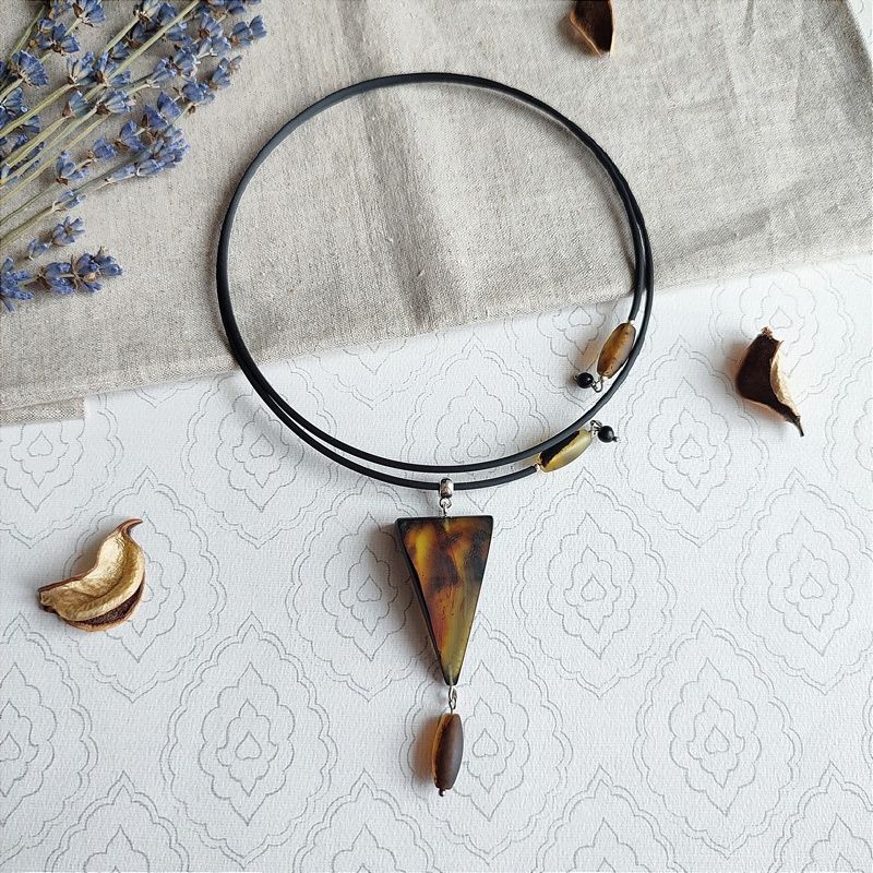 Колье "Геометрия" Янтарь