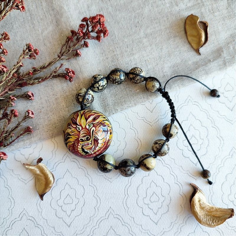 Браслет "Дракон" янтарь