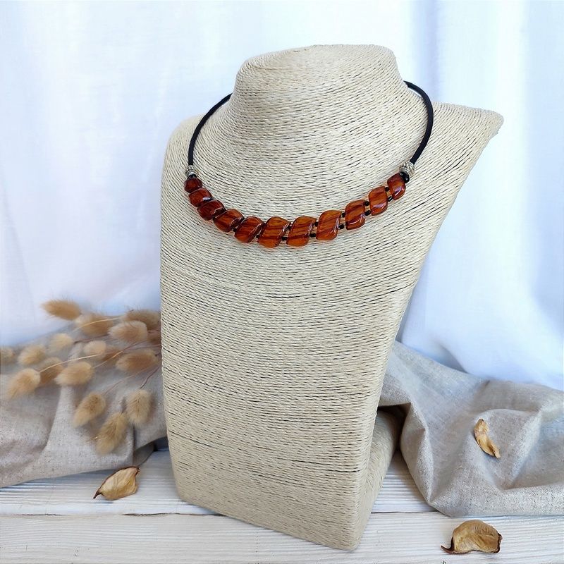 Колье "Змейка" Янтарь