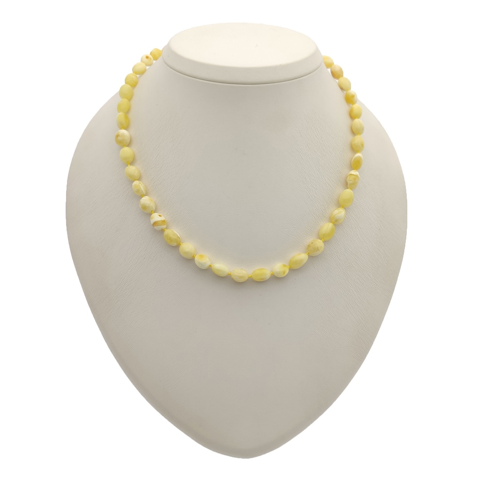 Бусы "Сливка" из янтаря