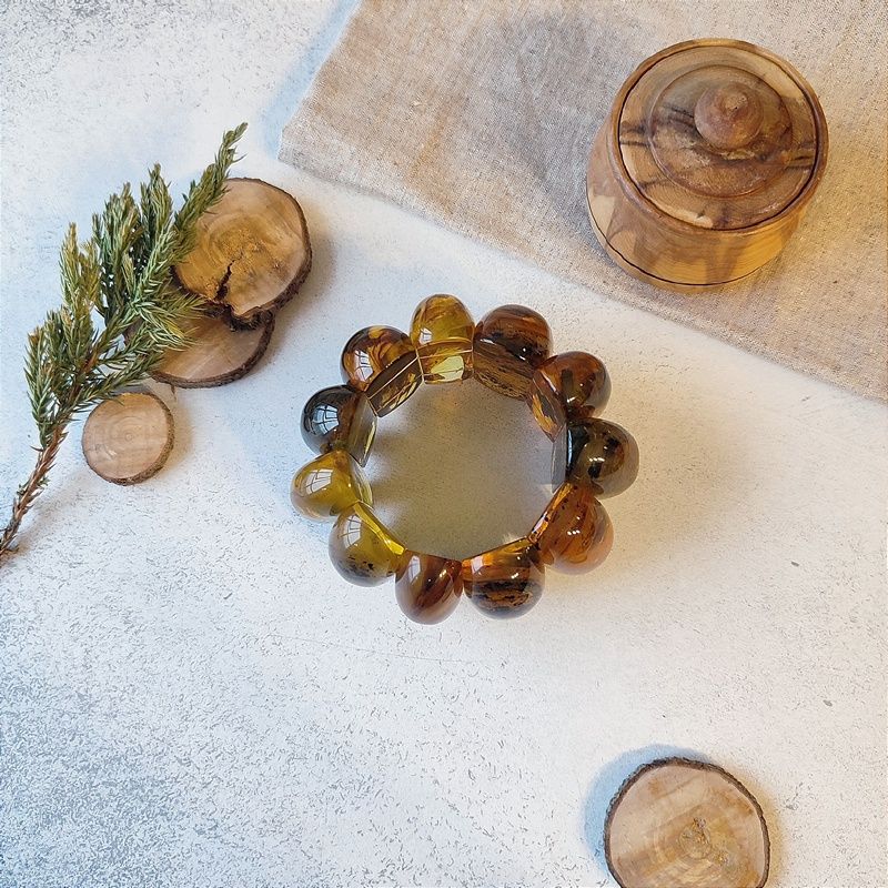 Браслет "Мандарин" янтарь