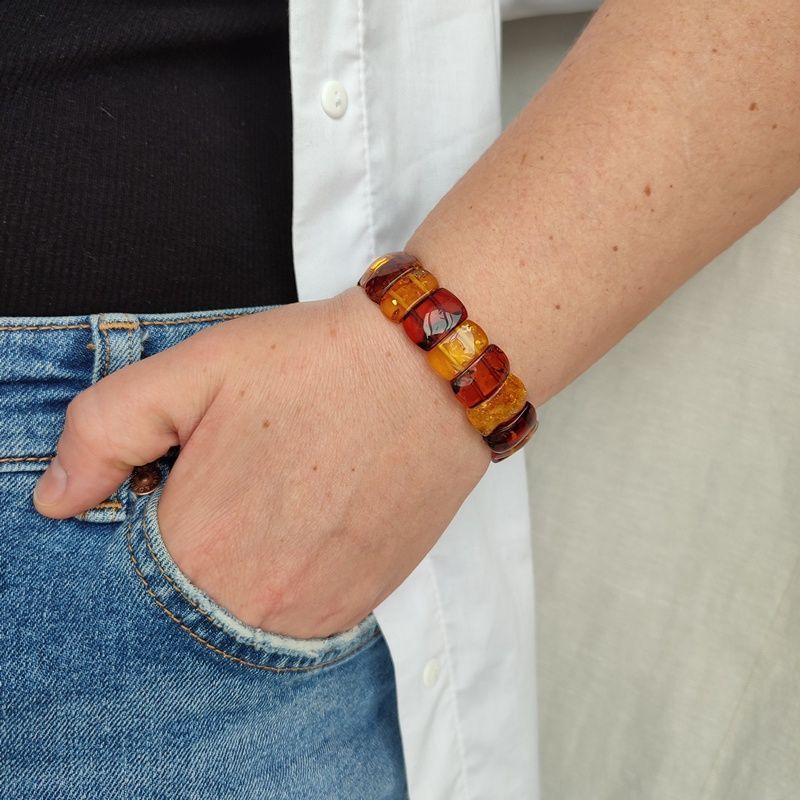 Браслет "Пластина". янтарь