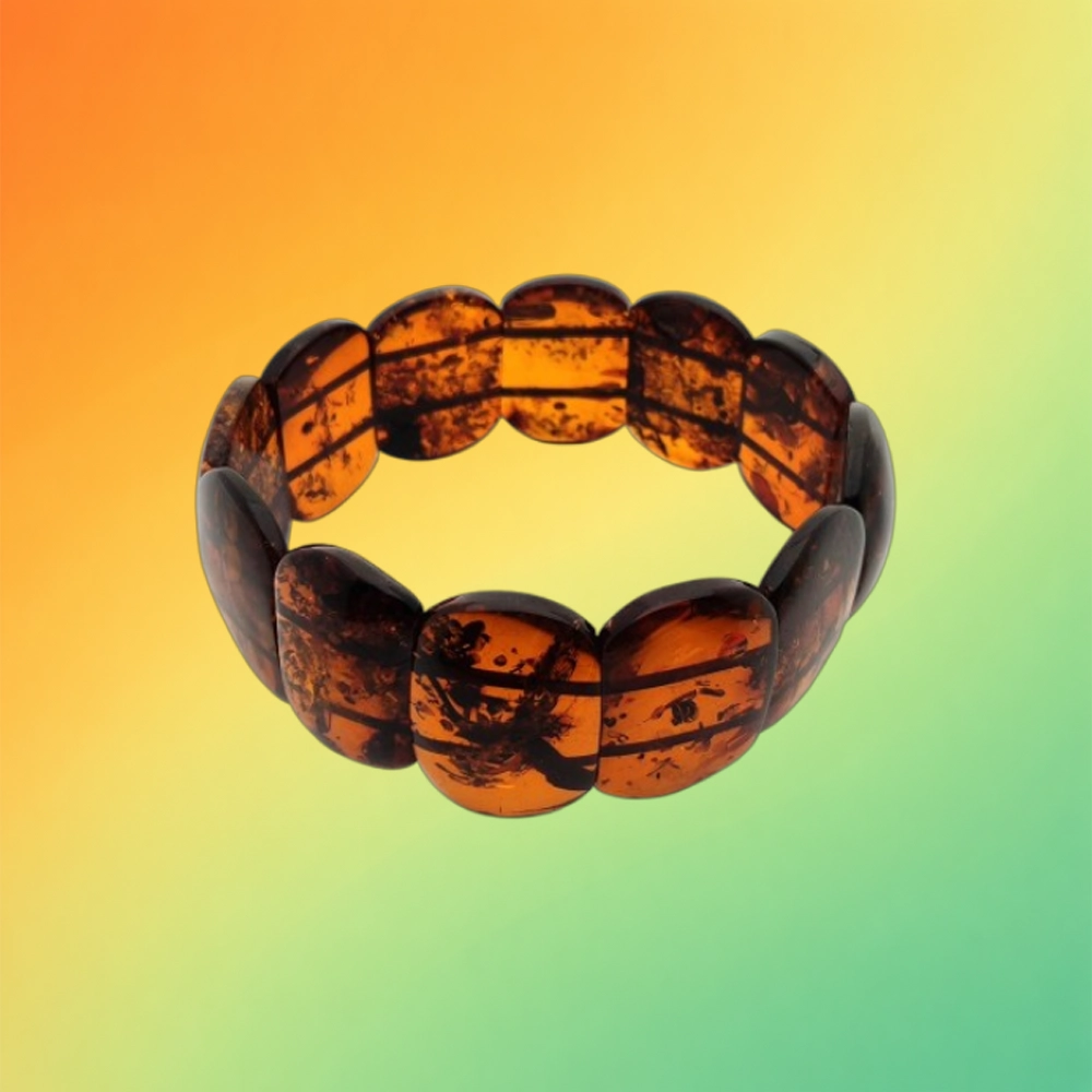 Браслеты из янтарных пластин