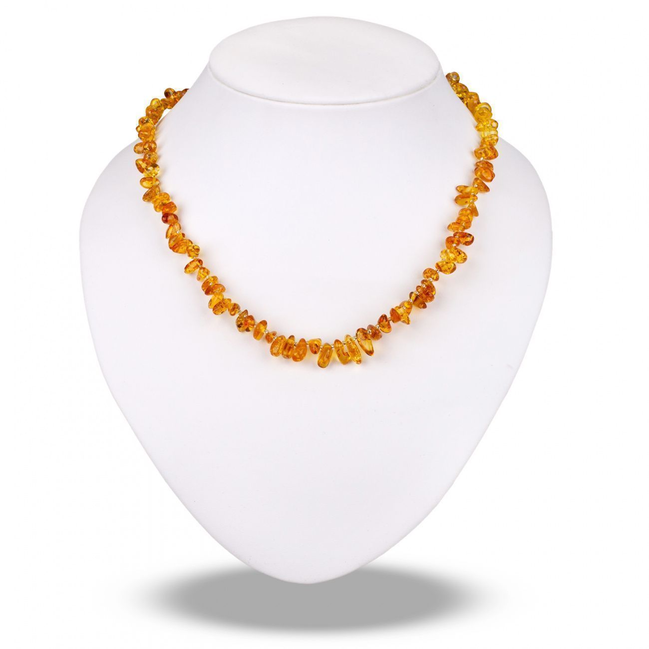 Бусы "Галька" из янтаря