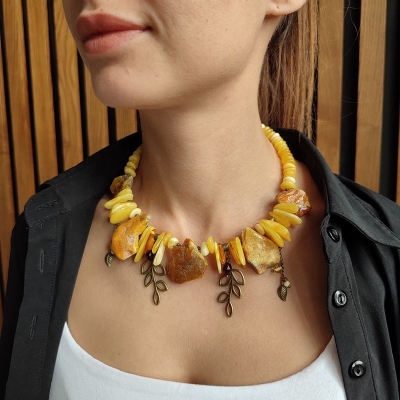 Колье "Лесная фея" Янтарь