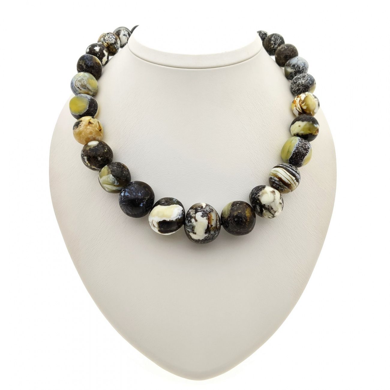 Бусы "Мятый шар" янтарь