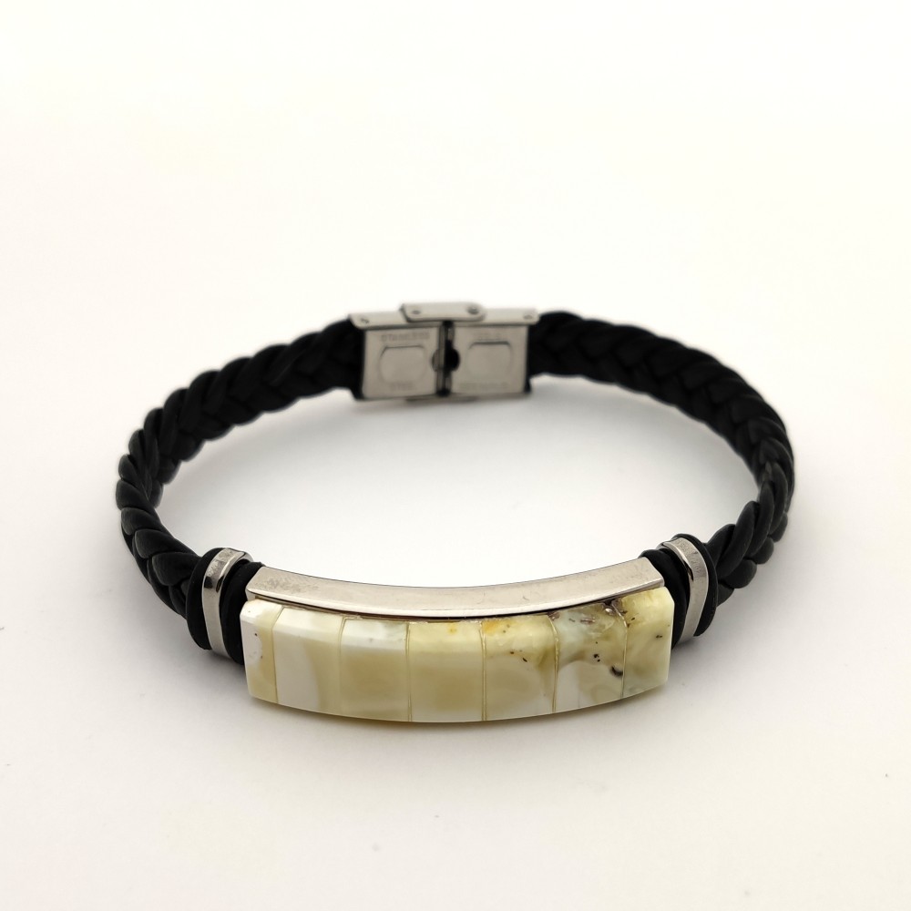 Браслет на кож. плет. рем.