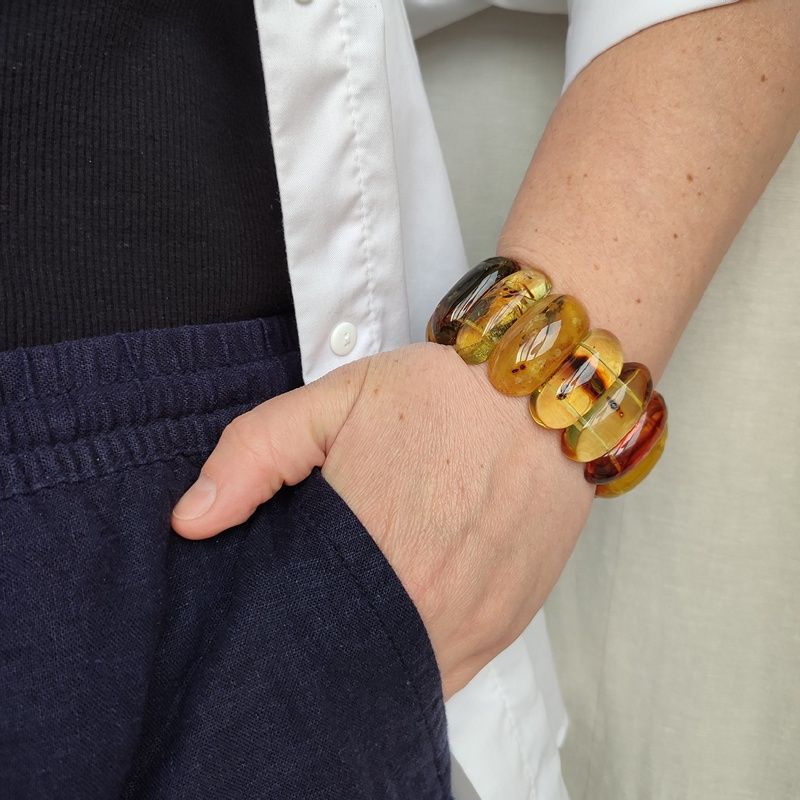 Браслет "Пластина" янтарь