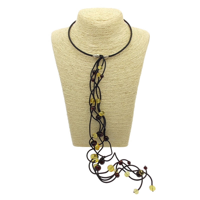 Колье "Водопад" Янтарь