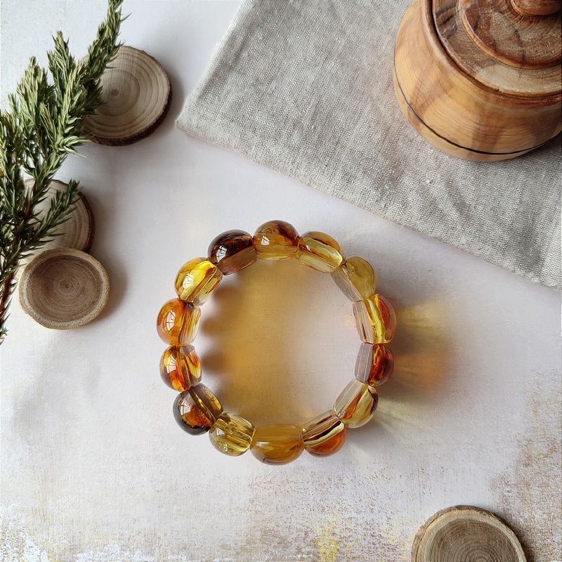 Браслет "Пластина" янтарь