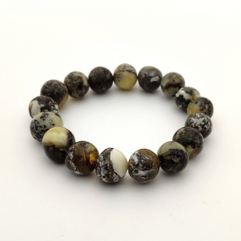 Браслет "Мятый шар" янтарь