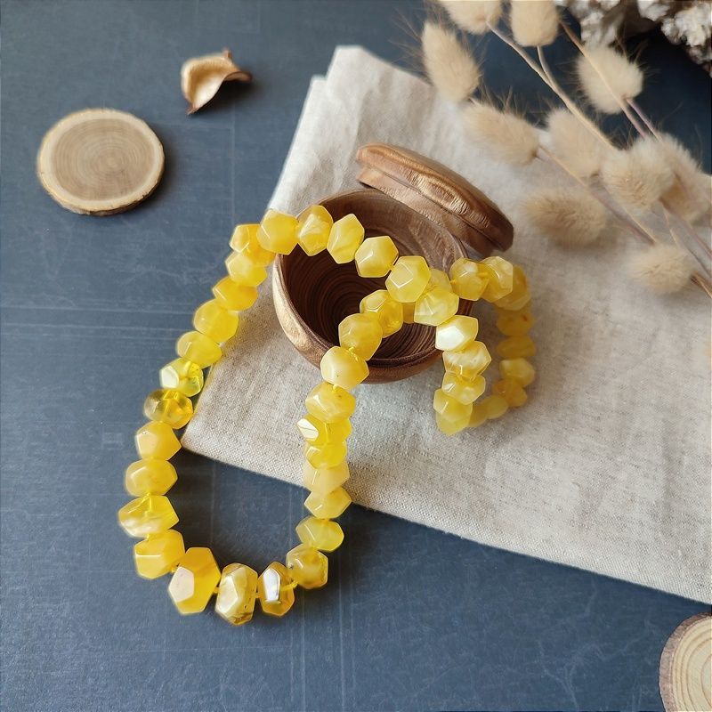 Бусы "Граненка" янтарь