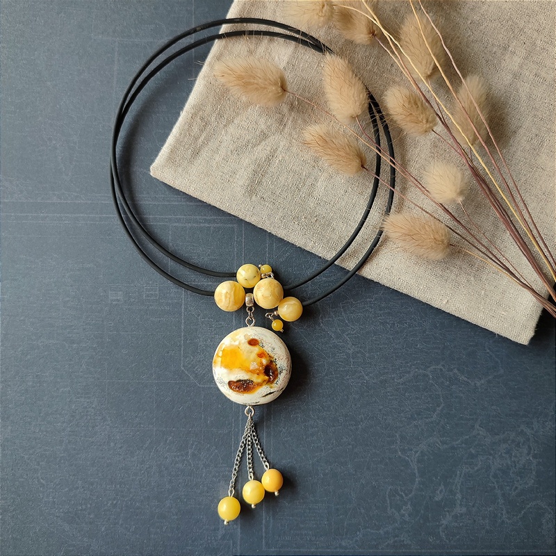 Колье "Космос" Янтарь