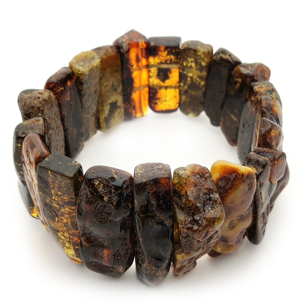 Браслет "Пластина", янтарь