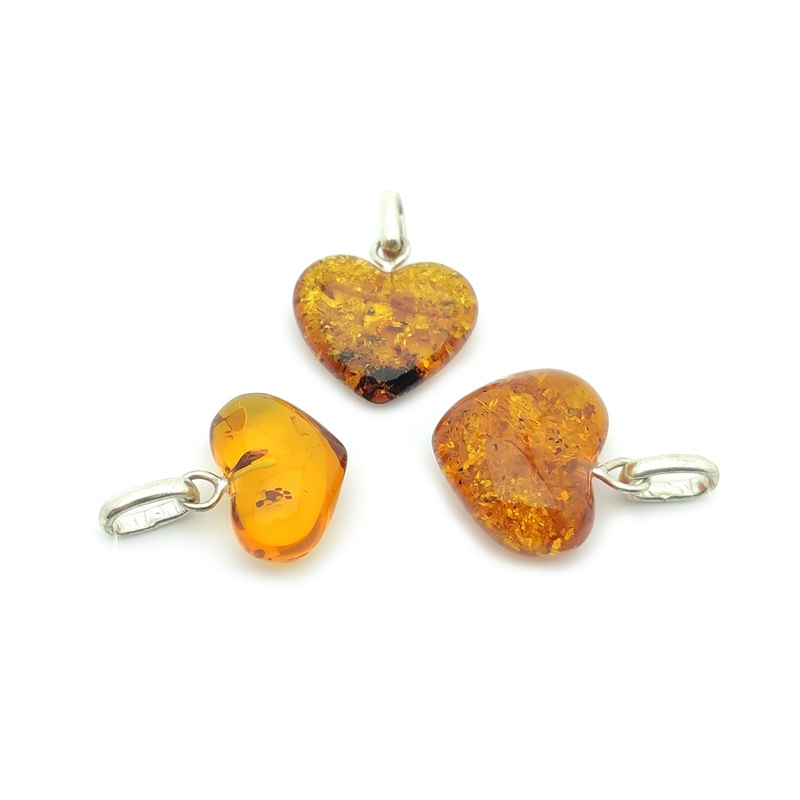 Подвес сердце Янт,Посеребрение