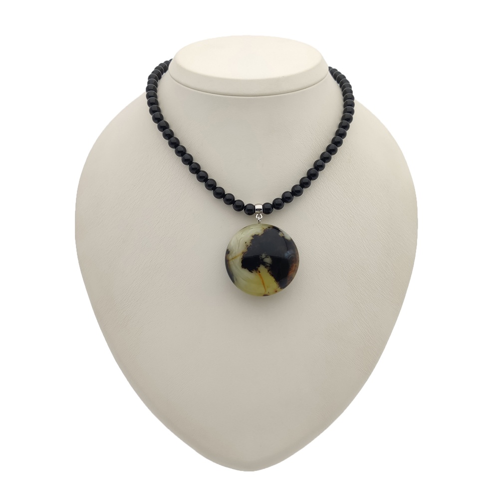 Подвес с кулоном "Италия" Янтарь