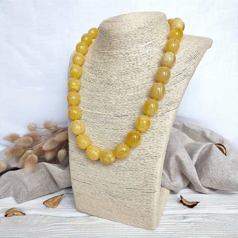 Бусы "Олива" янтарь