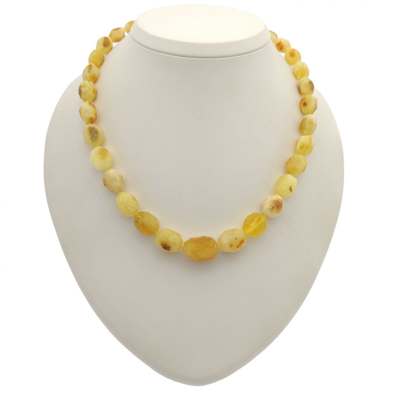 Бусы "Кусанка-оливка" янтарь