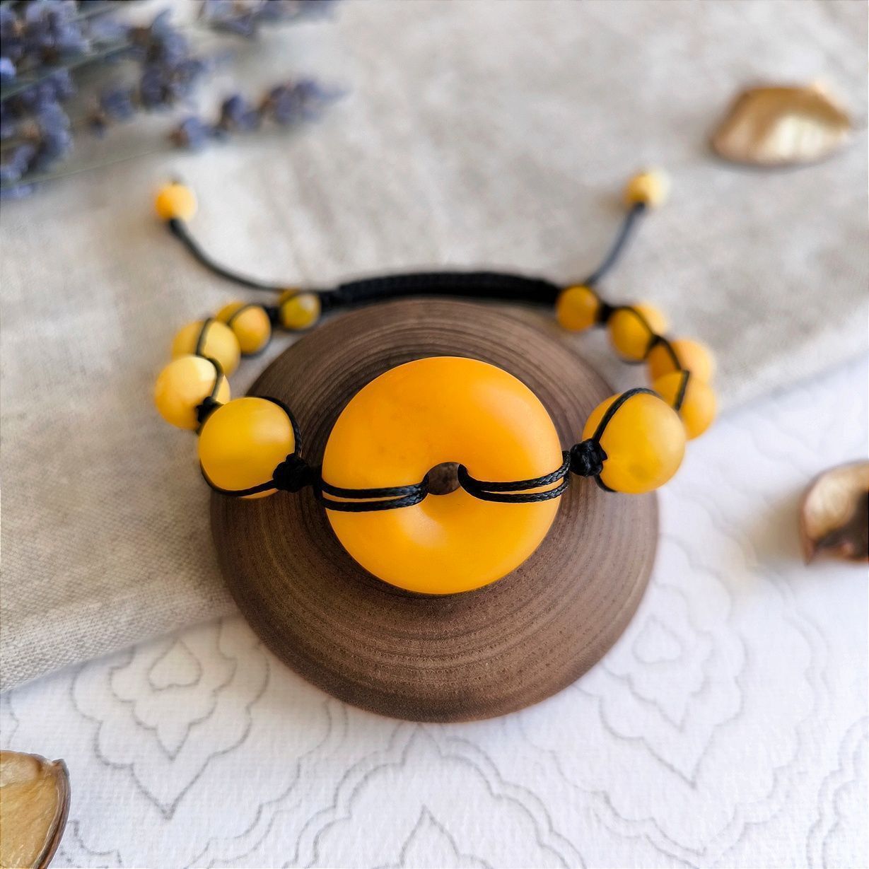 Браслет "Донат" янтарь