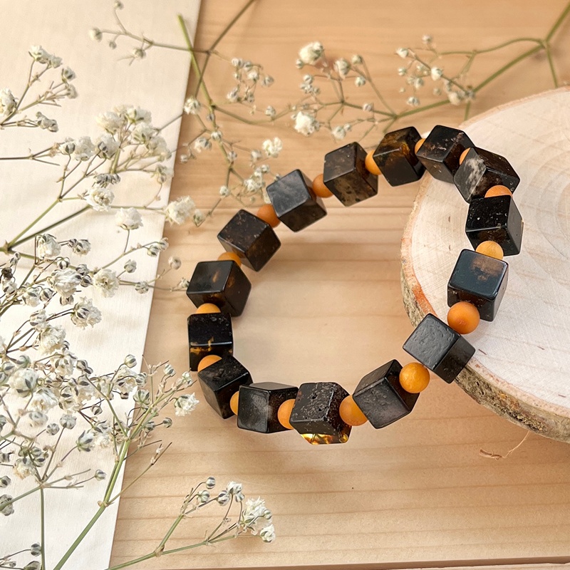 Браслет "Куб" янтарь