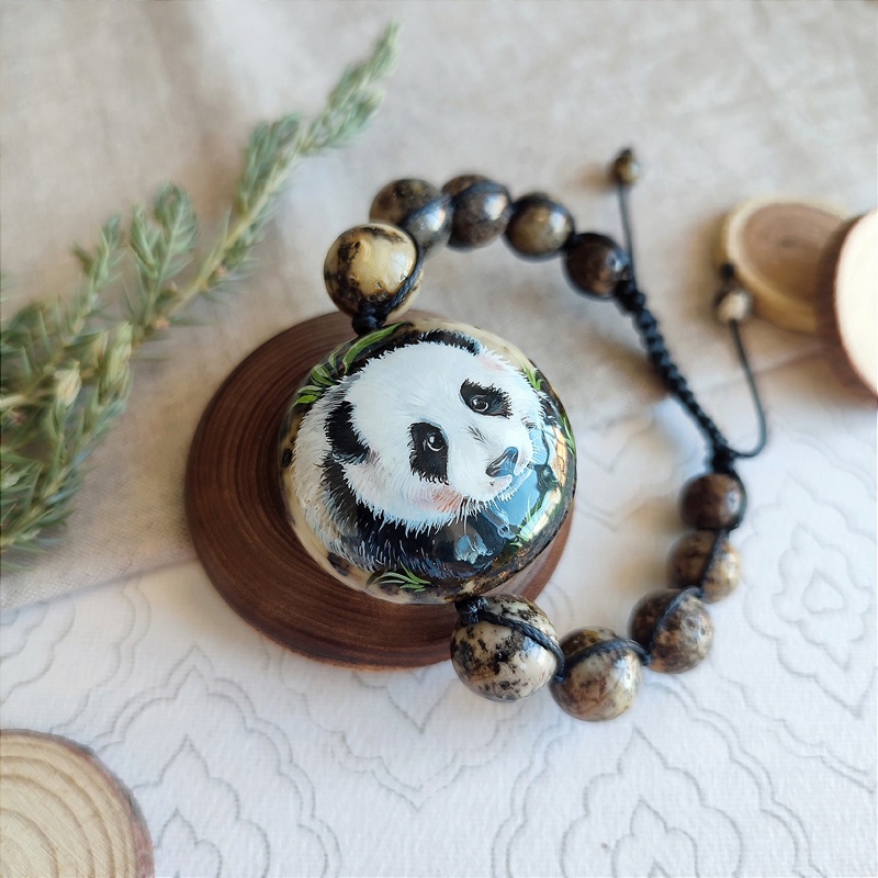 Браслет "Космопанда" янтарь