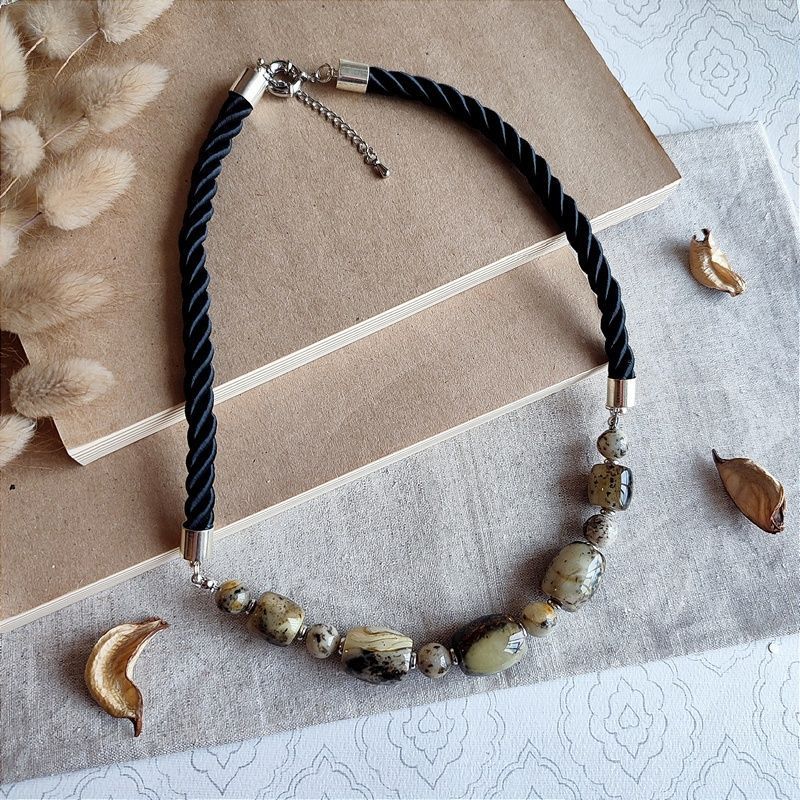 Колье "Бочка" Янтарь